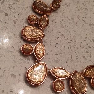 Rose Gold Glitter Statement Necklace